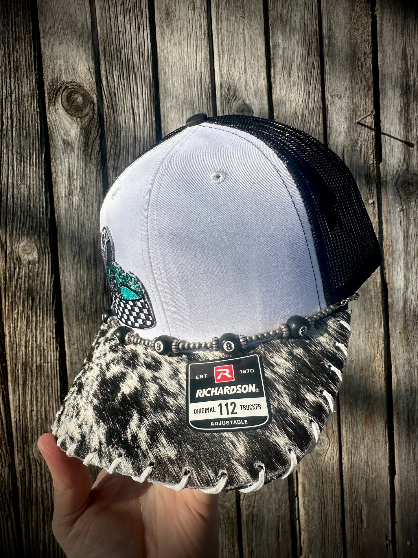 “Cowgirl Dip” Cowhide Trucker Hat #14