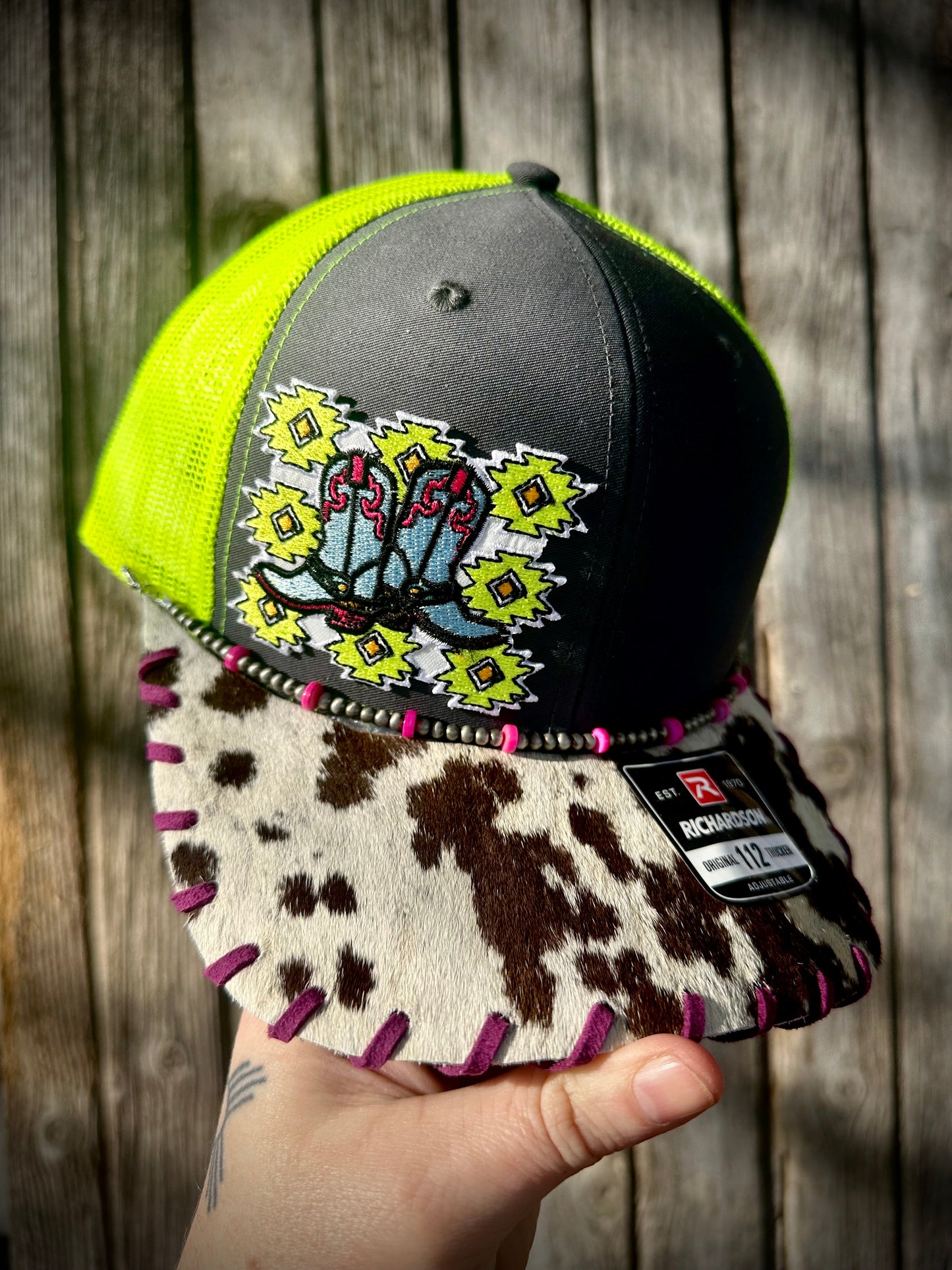 Cowhide Trucker Hat #8