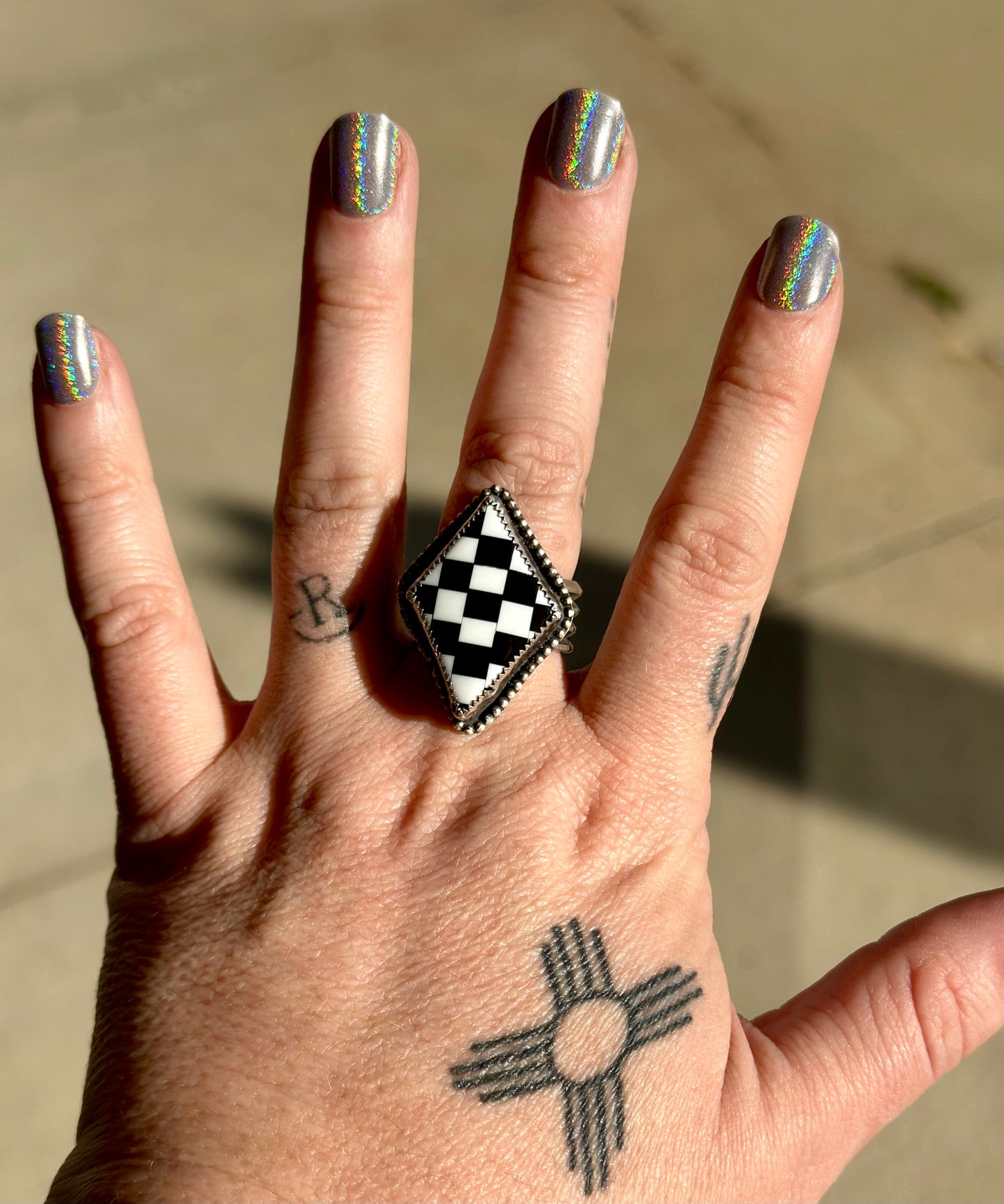 SHOWTIME Checkered Ring