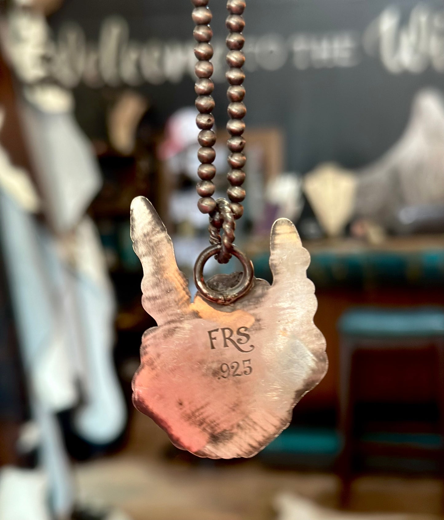 ROCK ON- Skelly Hand Pendant Opal Coffin