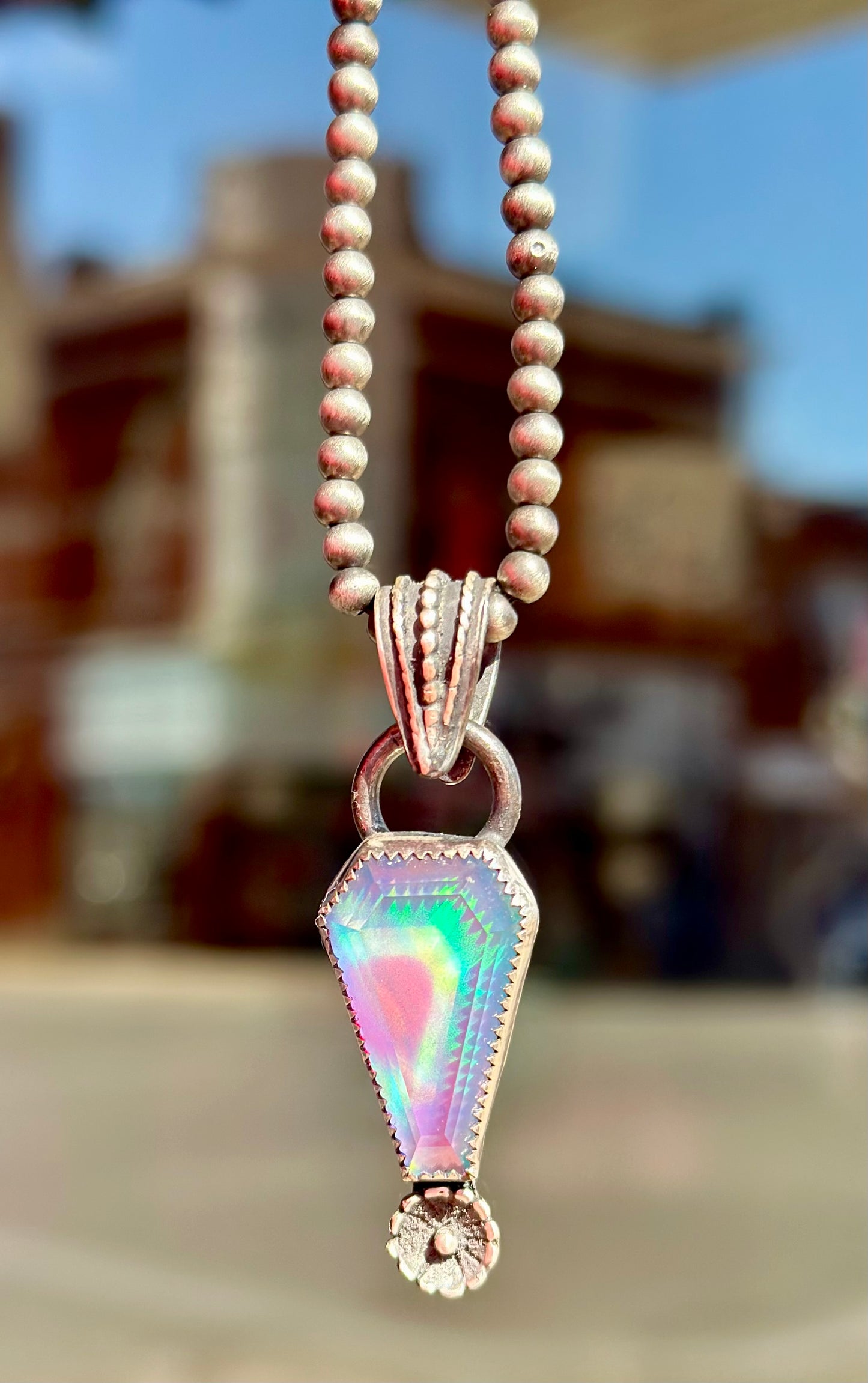 Vibrant Opal Coffin Pendant