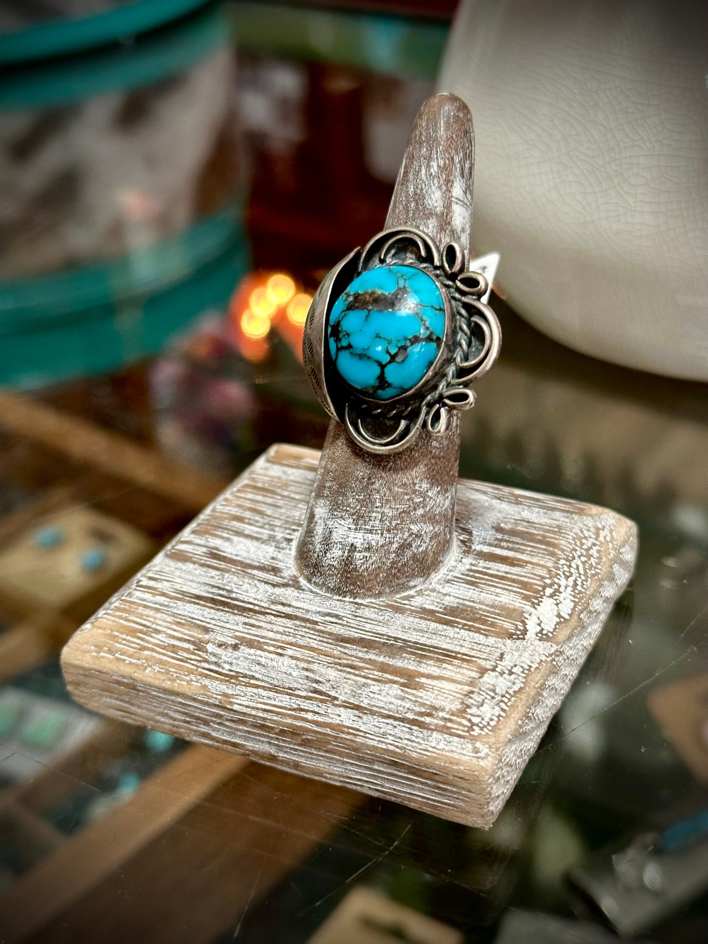 Vintage Turquoise Saucer Ring