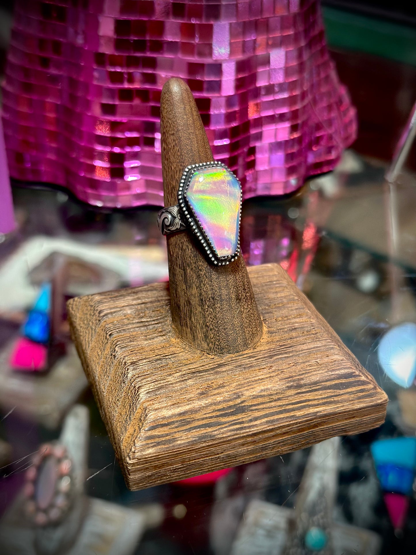 Opal Coffin Ring