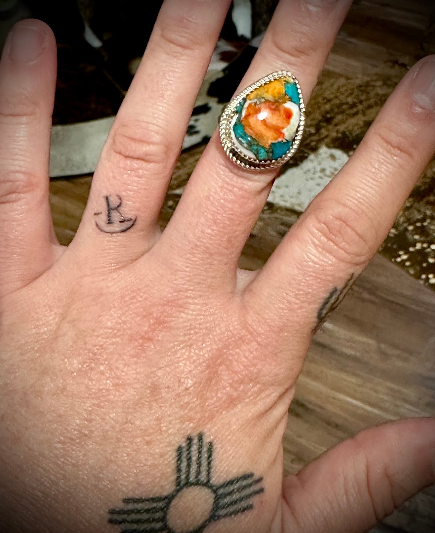 Mojave Turquoise Drop Ring