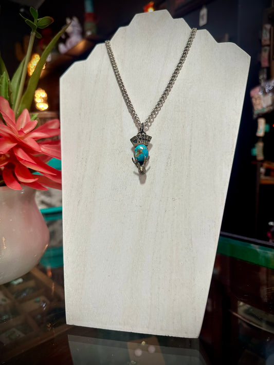 Gambling Jackalope Turquoise Necklace