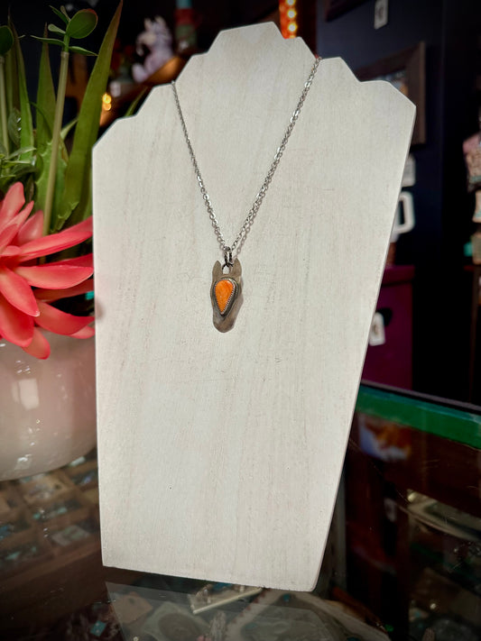 Orange Spiny Horse Necklace