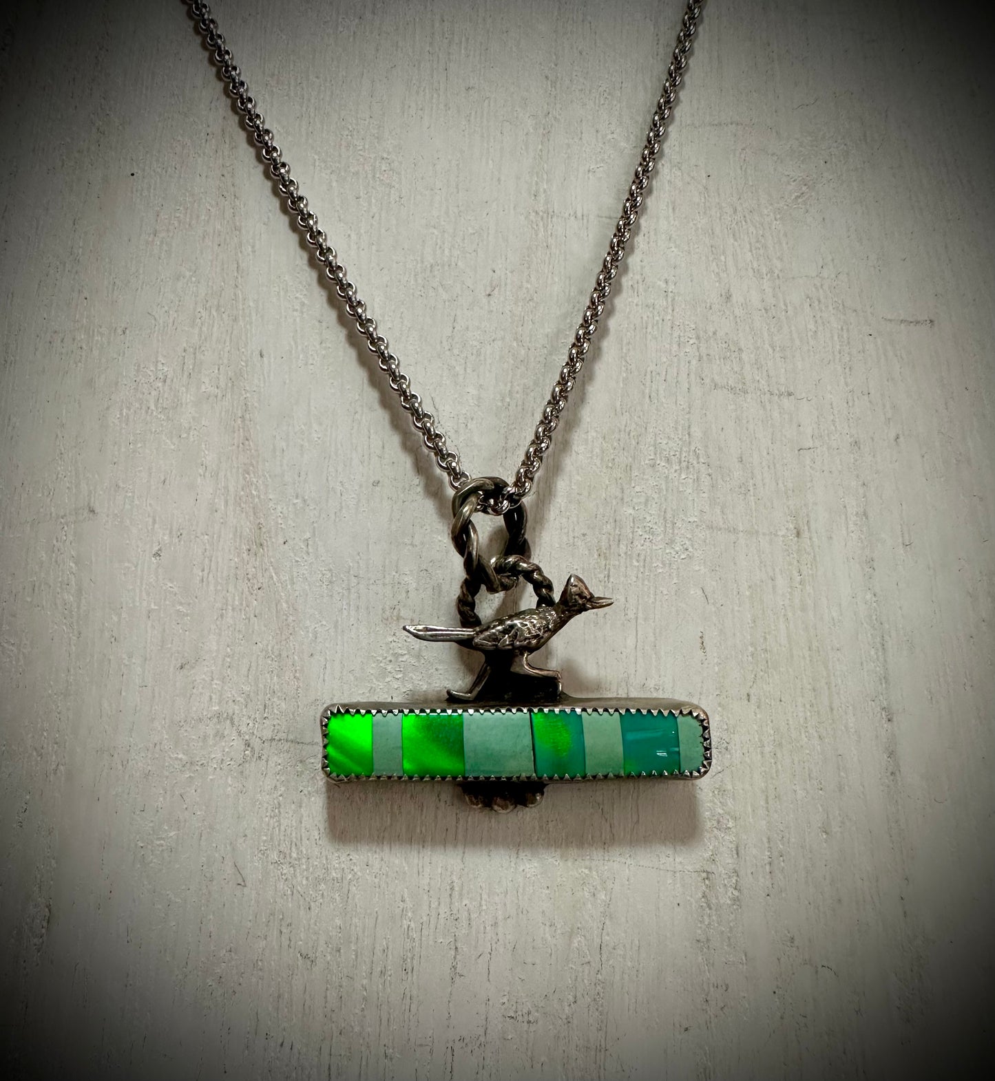 Roadrunner Checkered Opal Necklace