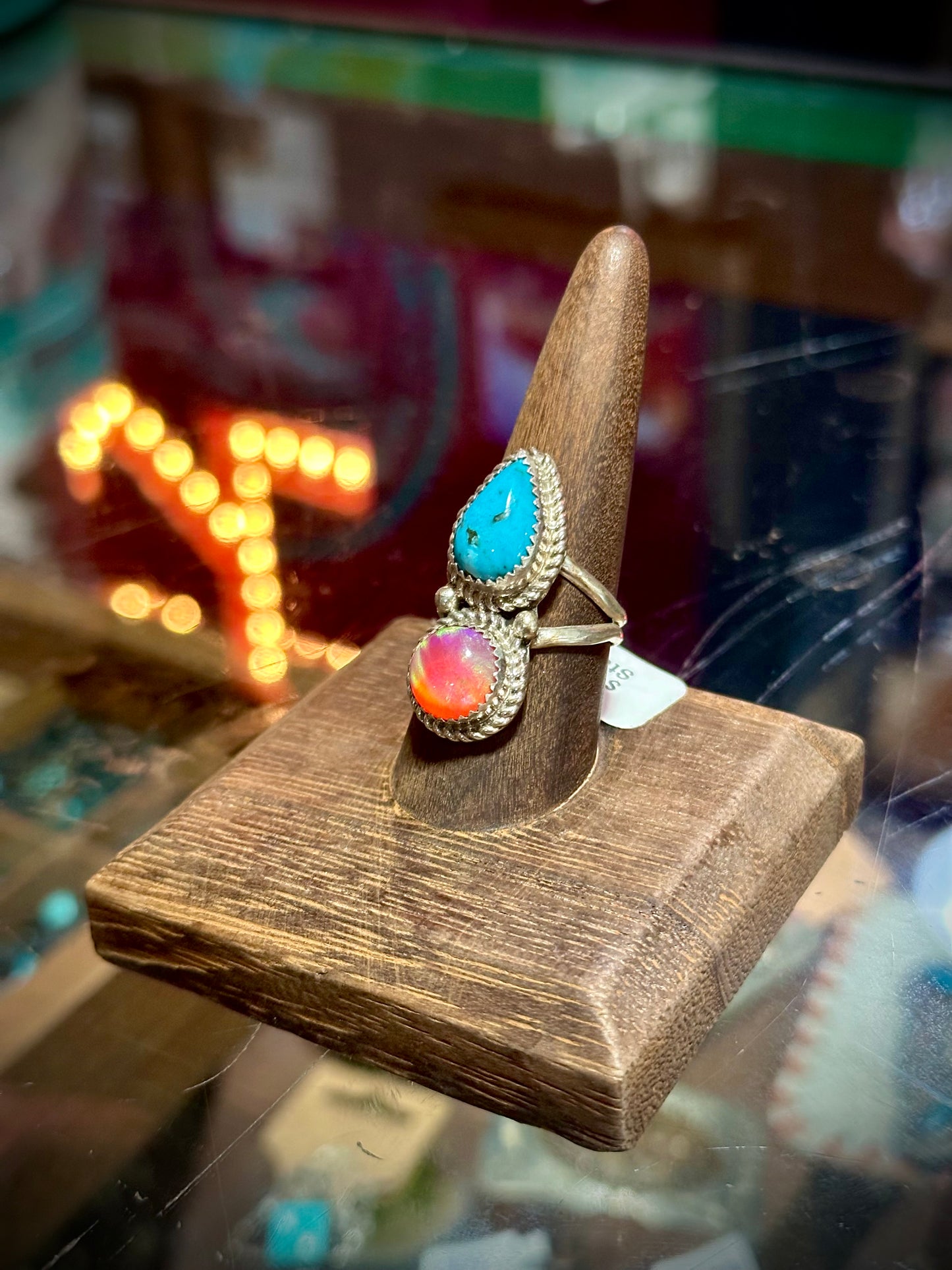 Kingman/Galaxy Opal 2 Stone Ring