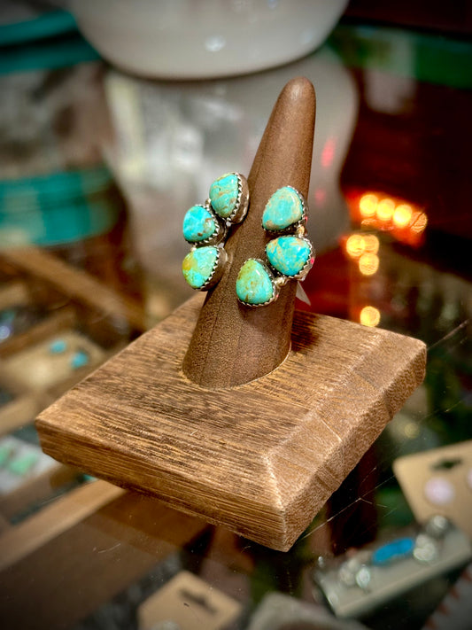 Split Cluster Turquoise Ring