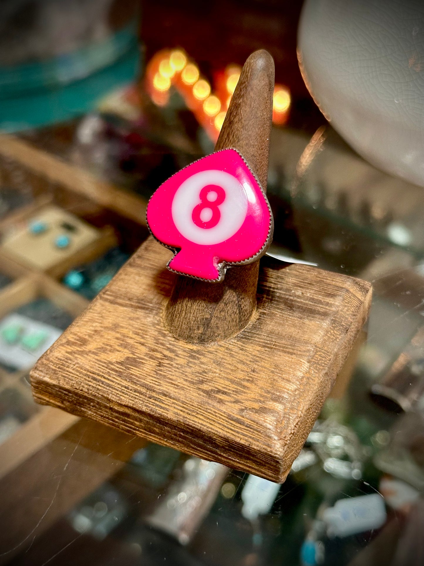 Pink Spade Pool Ball Ring