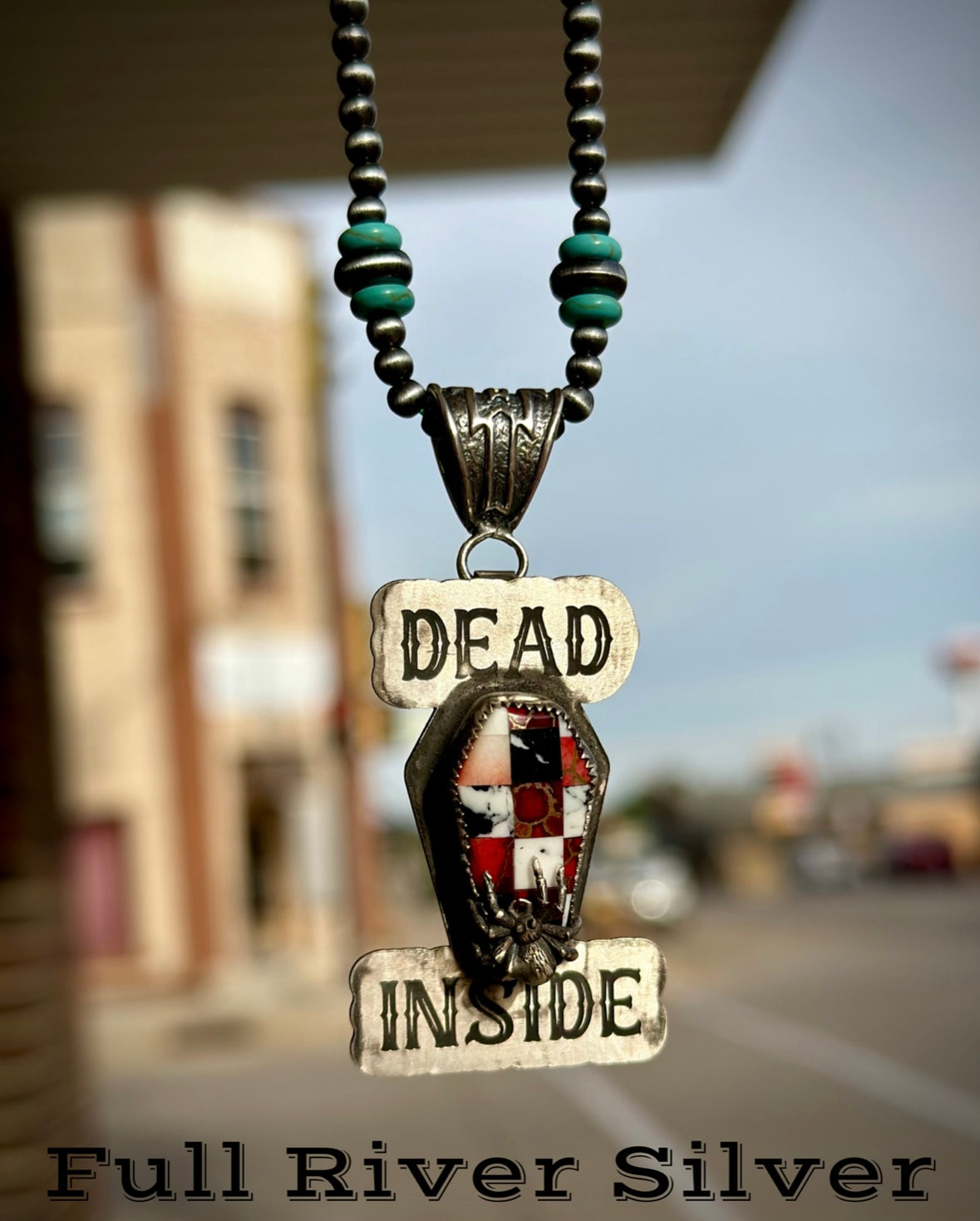 DEAD INSIDE Coffin Pendant