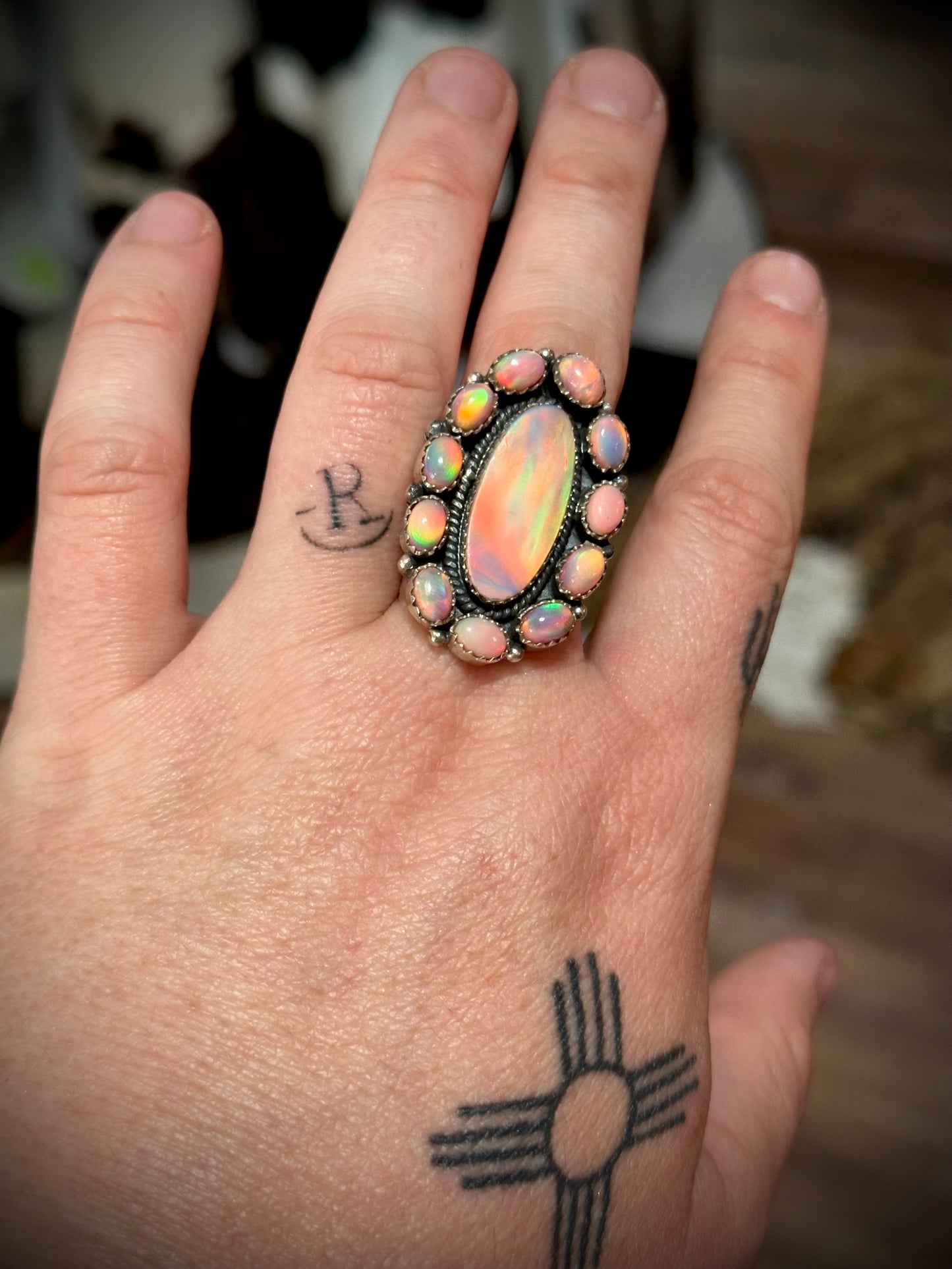 Opal Cluster Ring #2