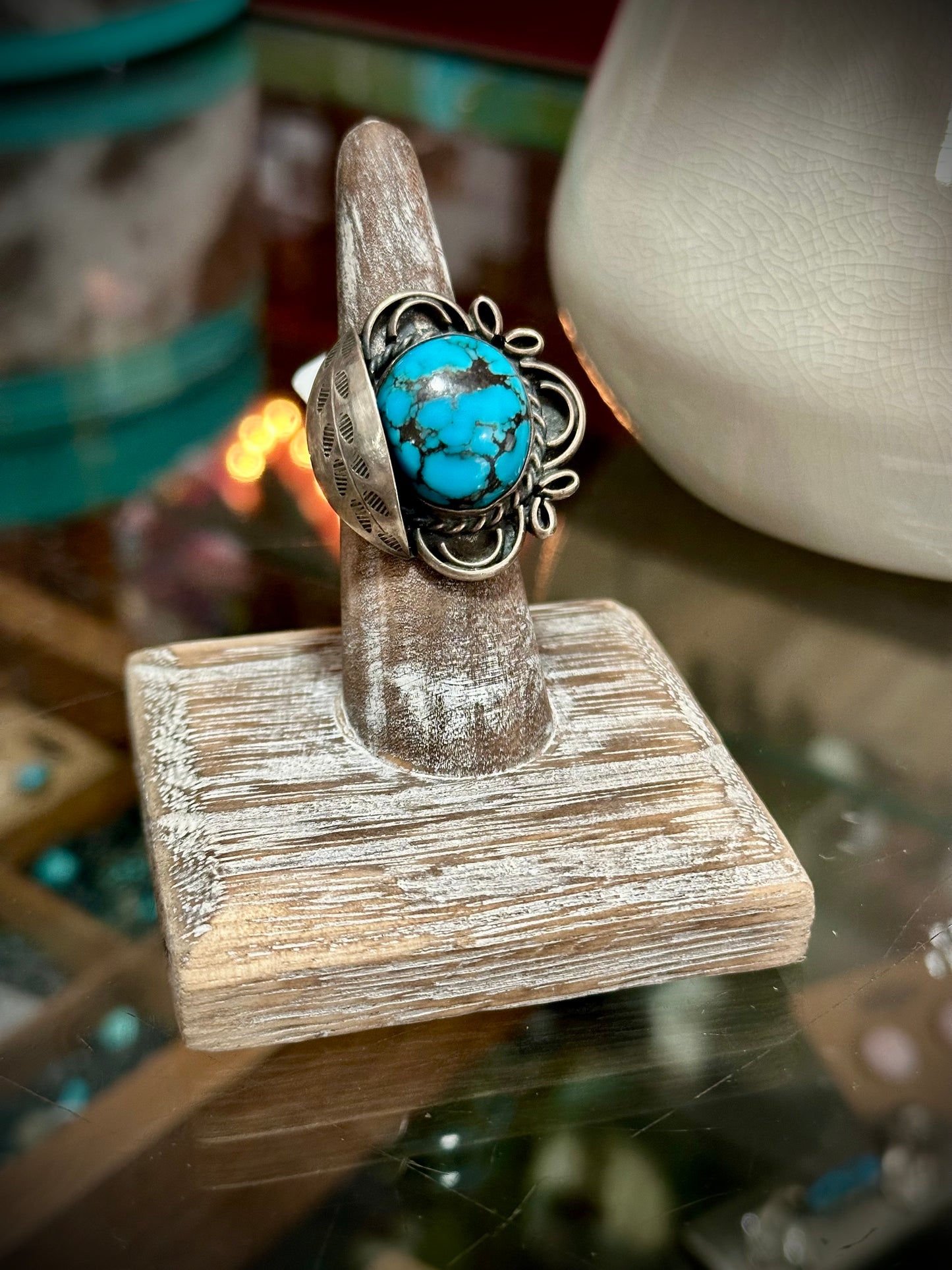 Vintage Turquoise Saucer Ring