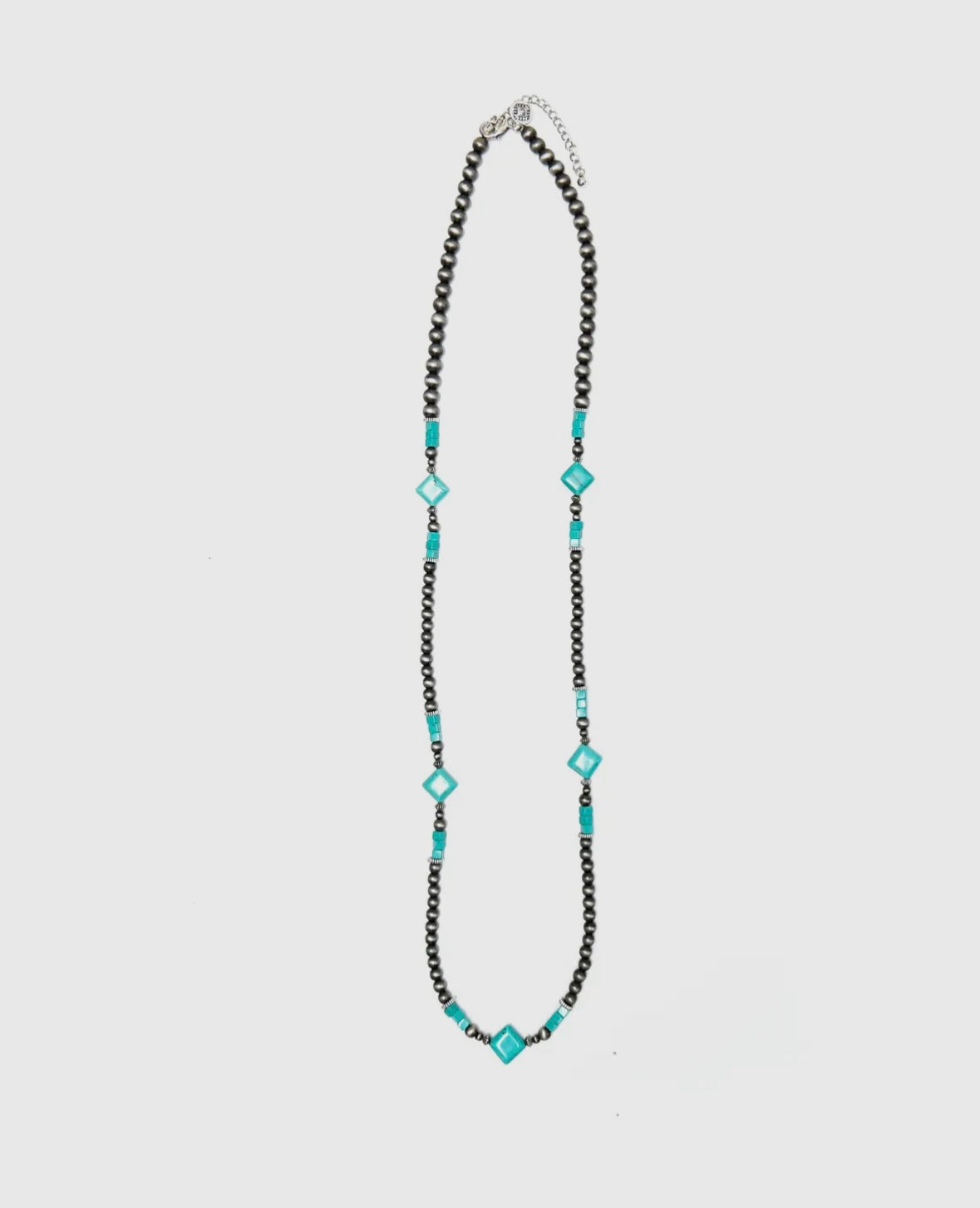 36” Faux Navajo Pearl Necklace with Turquoise Accents