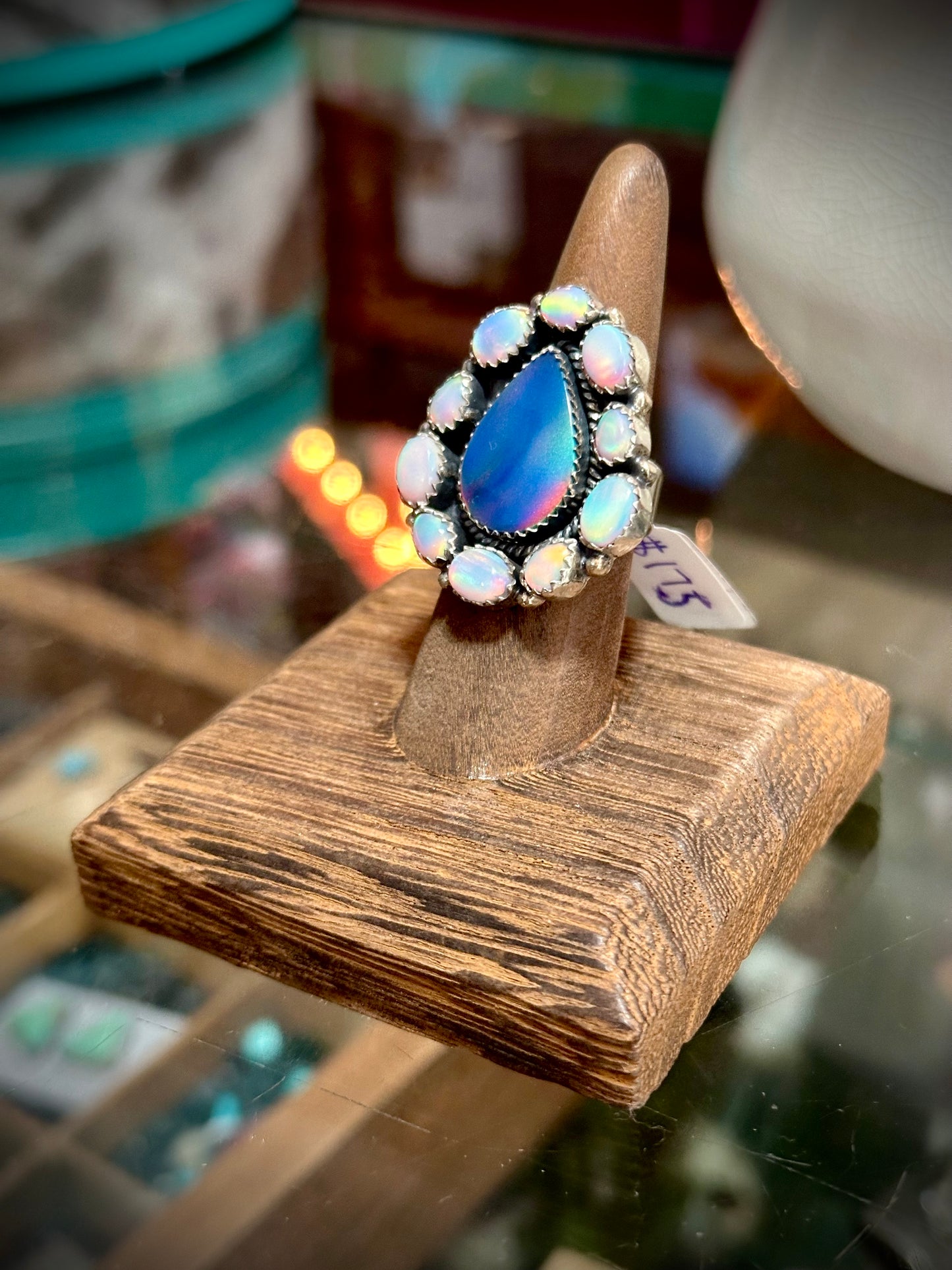 Drop Opal Cluster Ring