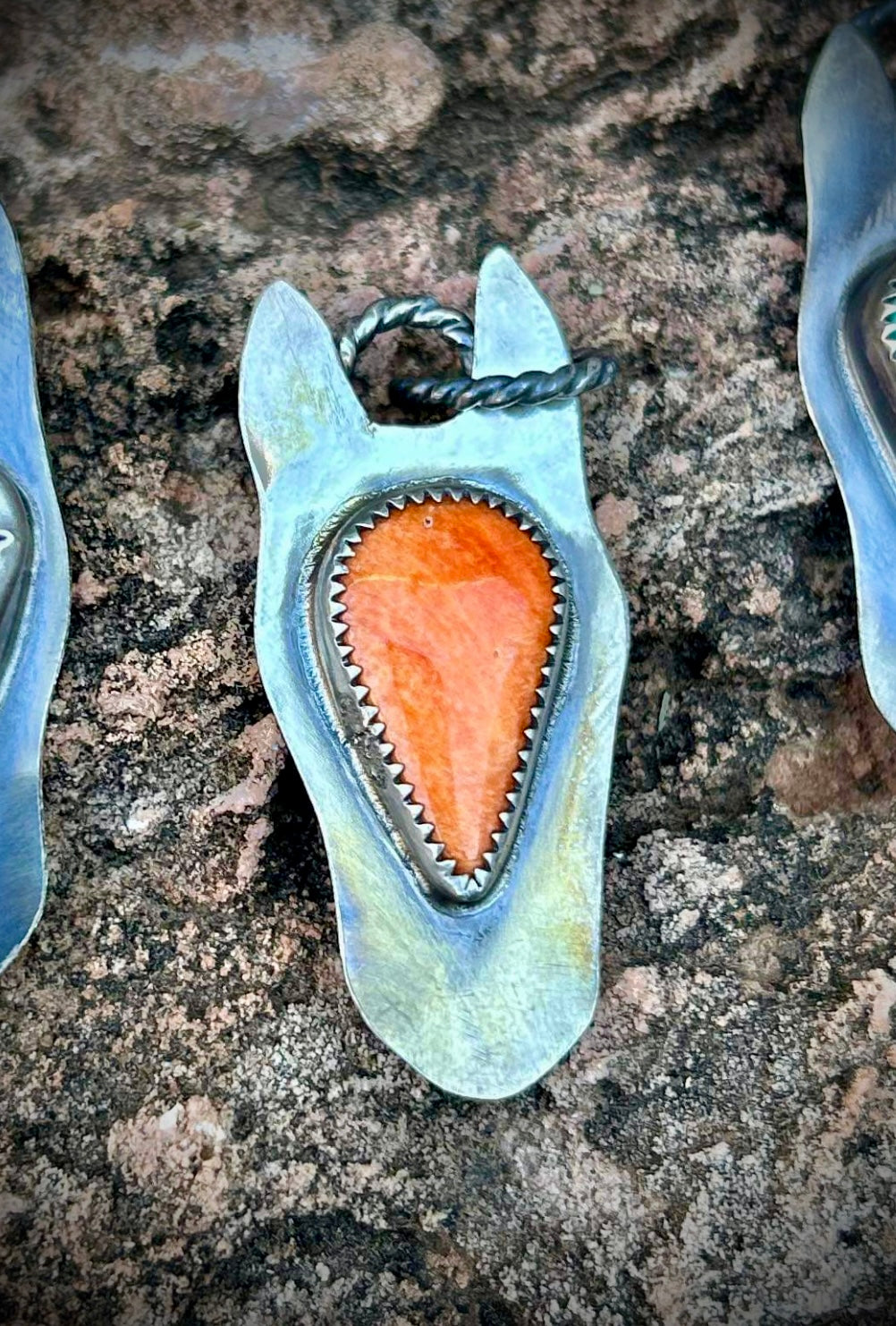 Orange Spiny Horse Necklace