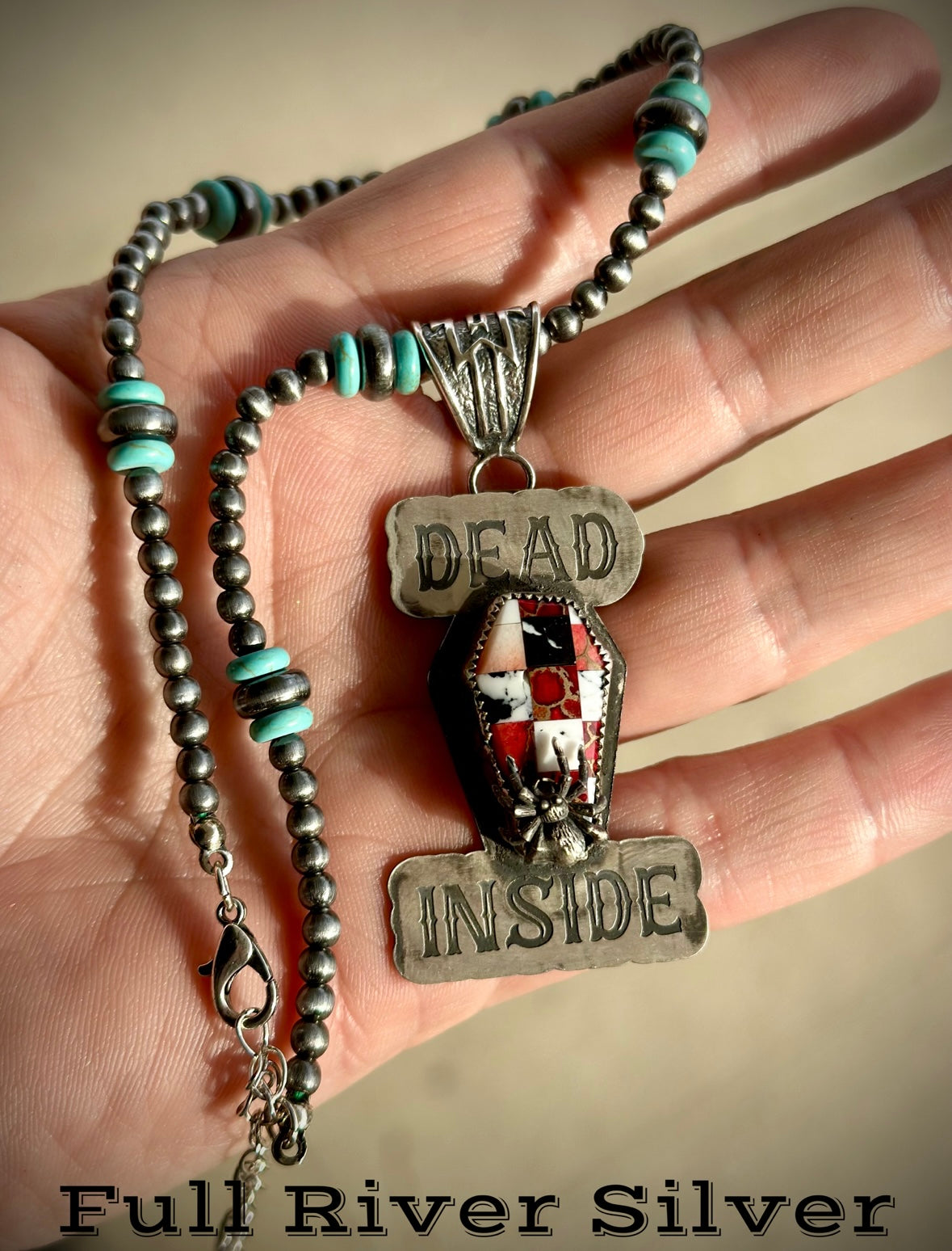 DEAD INSIDE Coffin Pendant