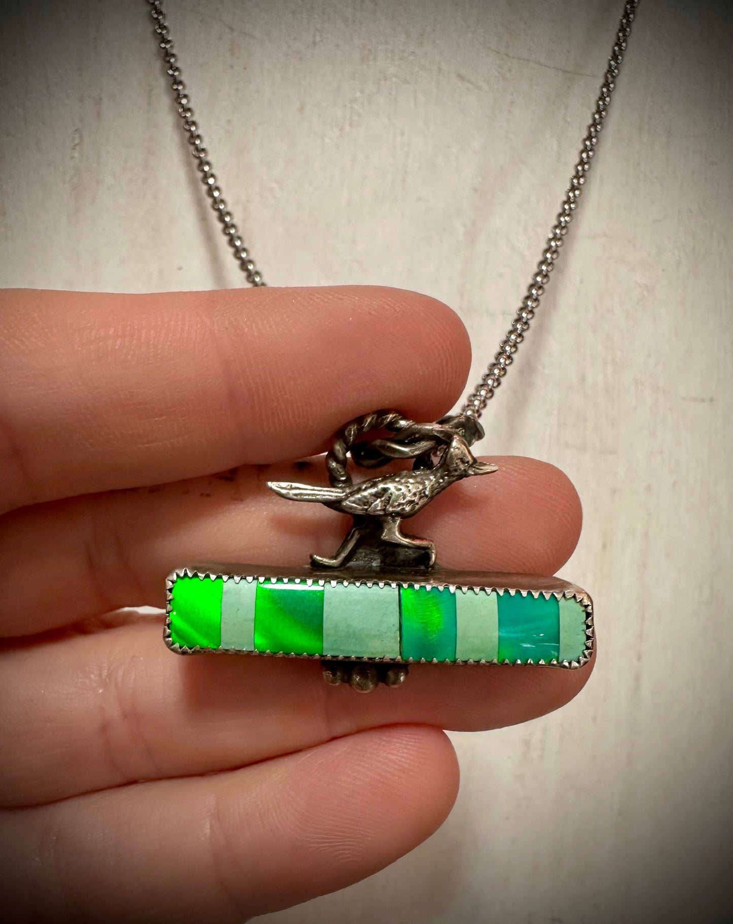 Roadrunner Checkered Opal Necklace