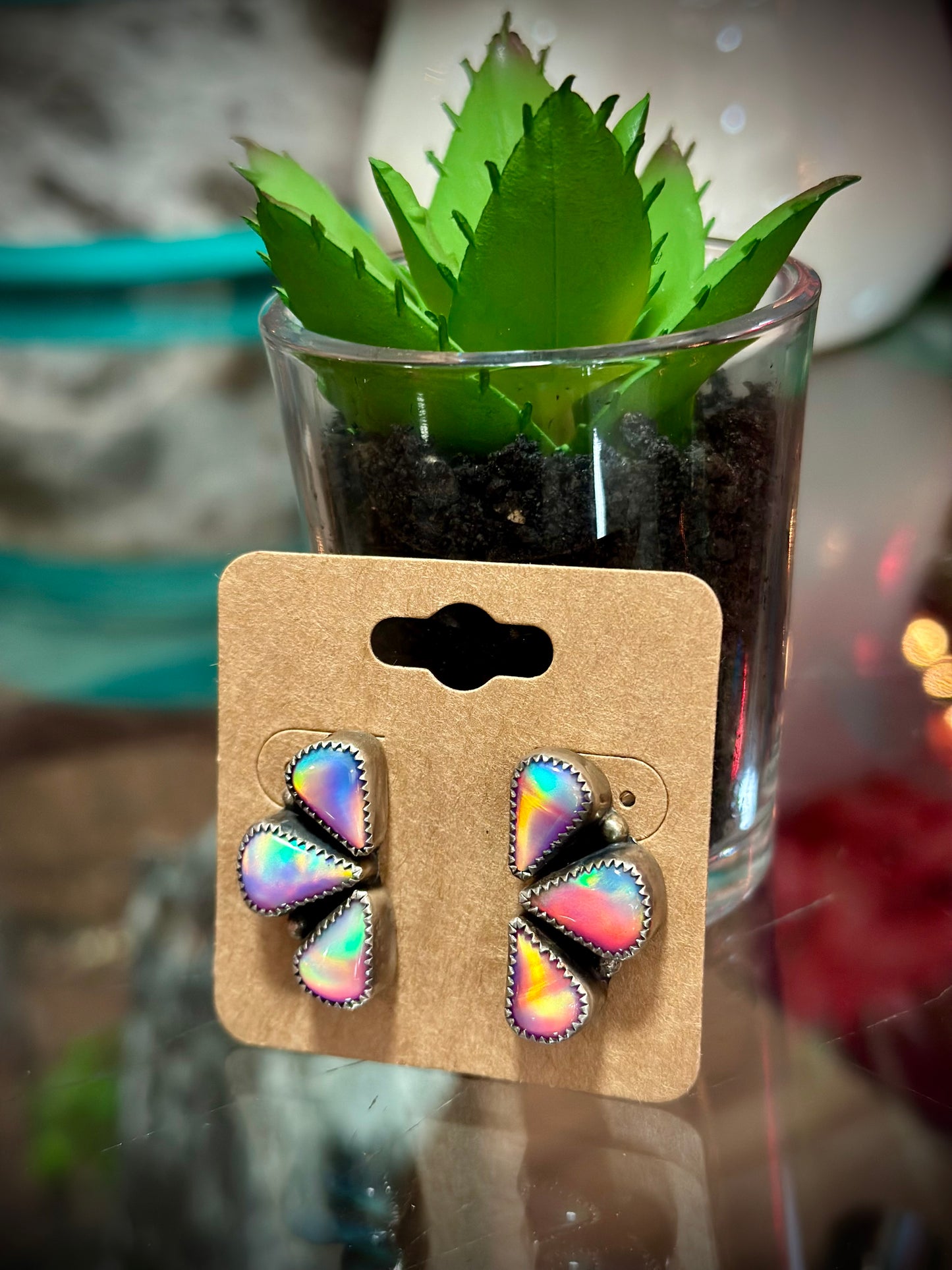 Opal Cluster Earrings