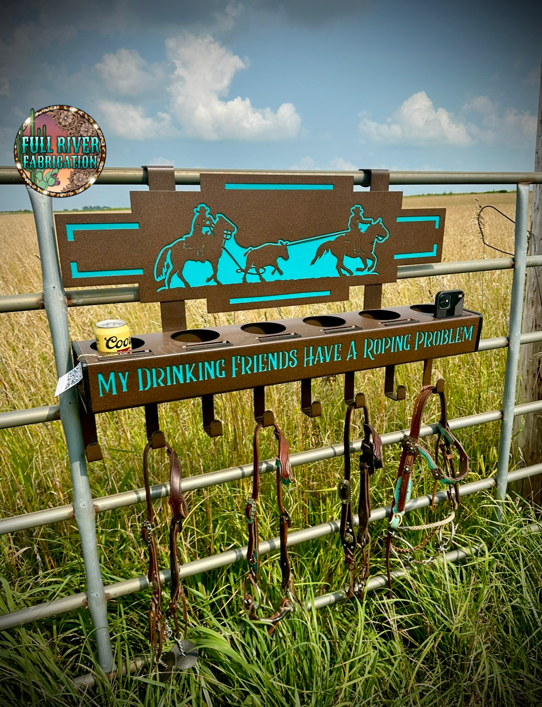 “My Drinking Friends Have a Roping Problem” Cowboy Cupholder- 6 cups