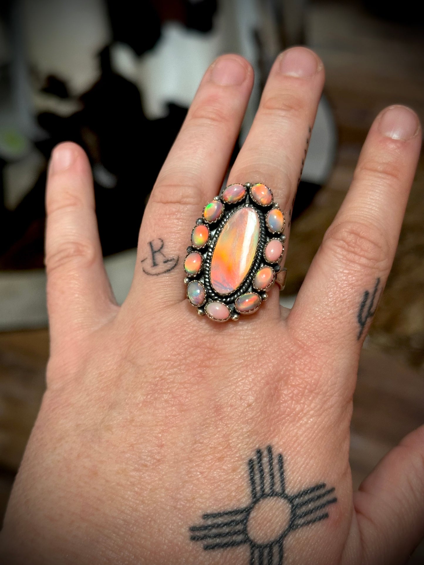 Opal Cluster Ring #2