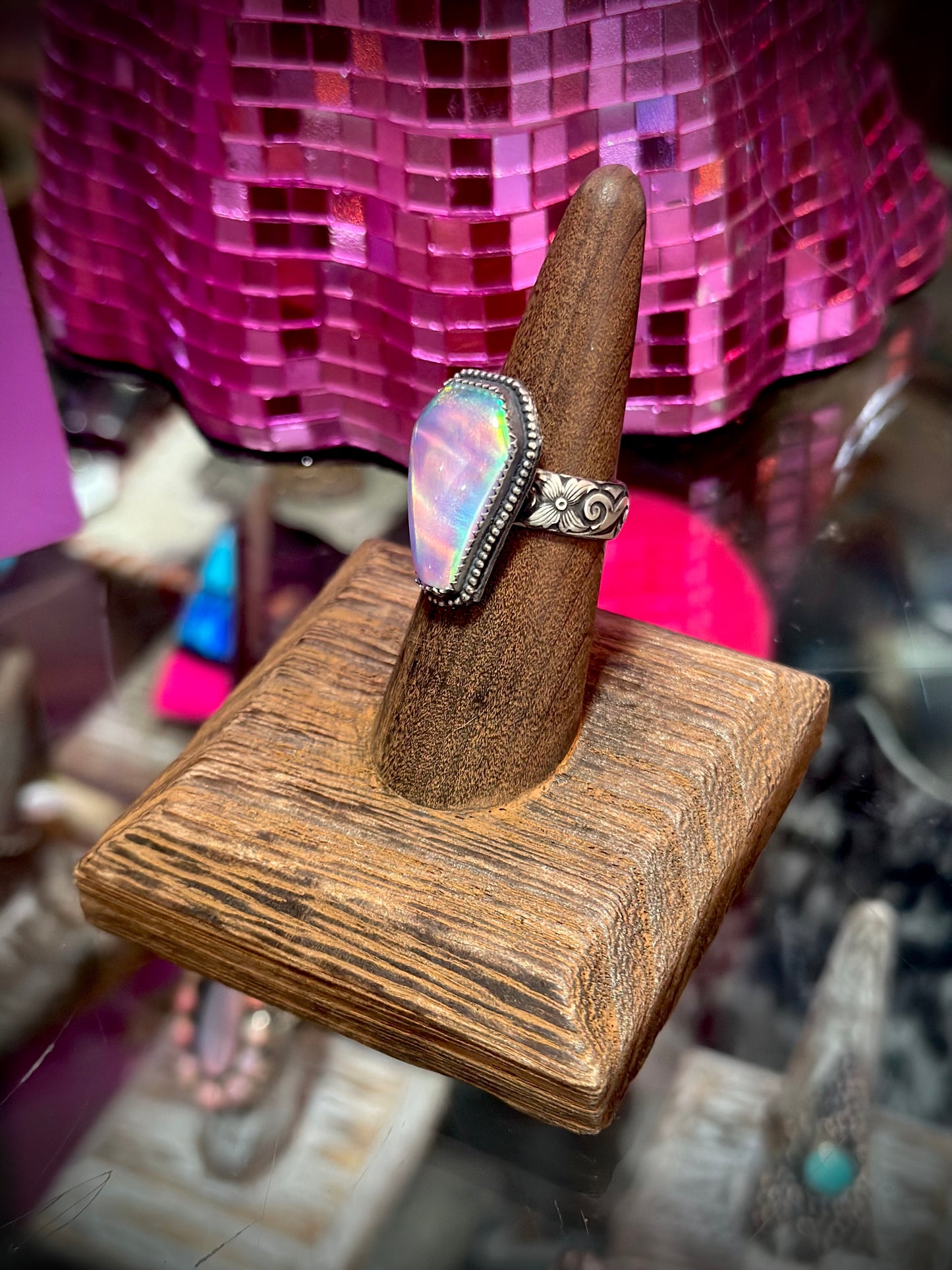 Opal Coffin Ring