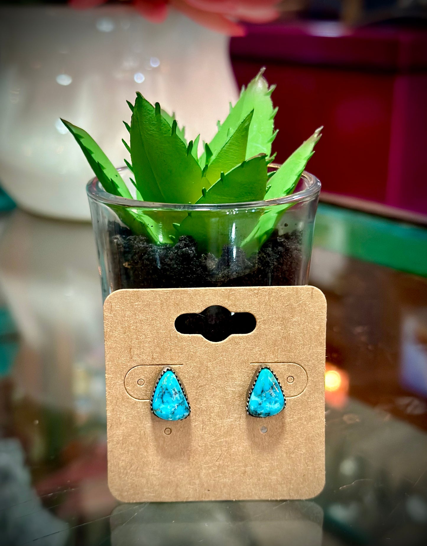 Kingman Turquoise Stud Earrings #1