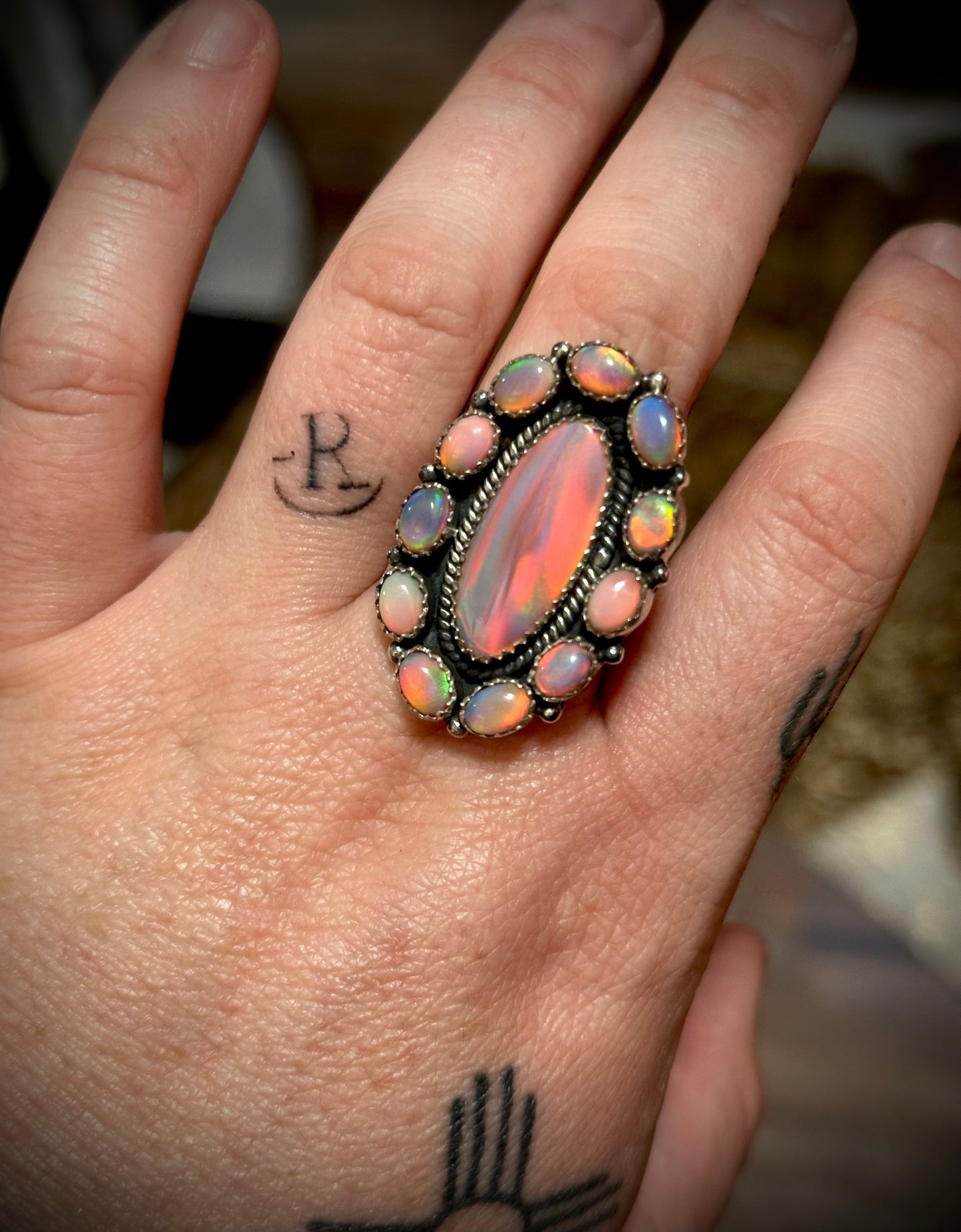 Opal Cluster Ring #1