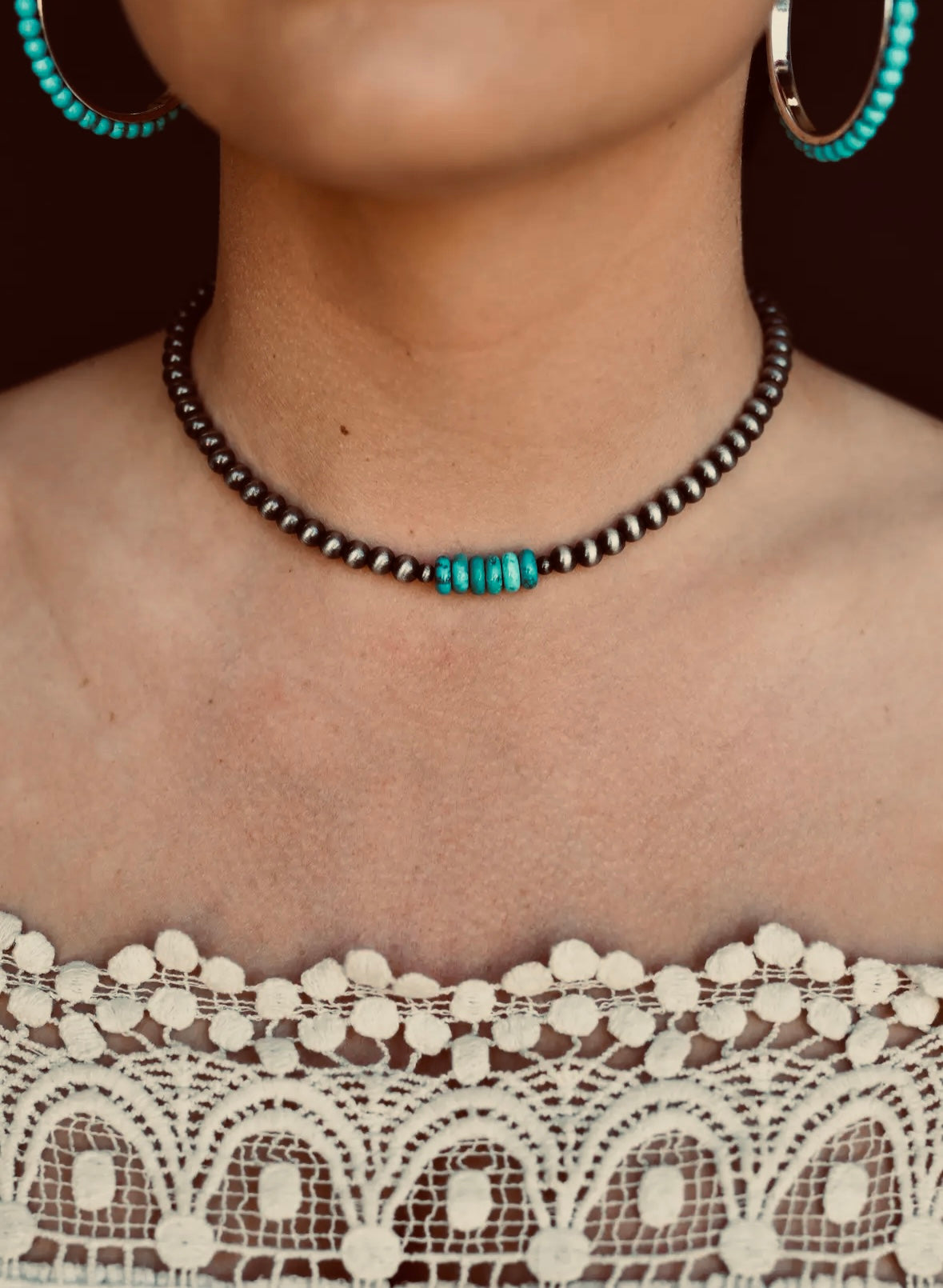 14” Faux Navajo Pearl Choker