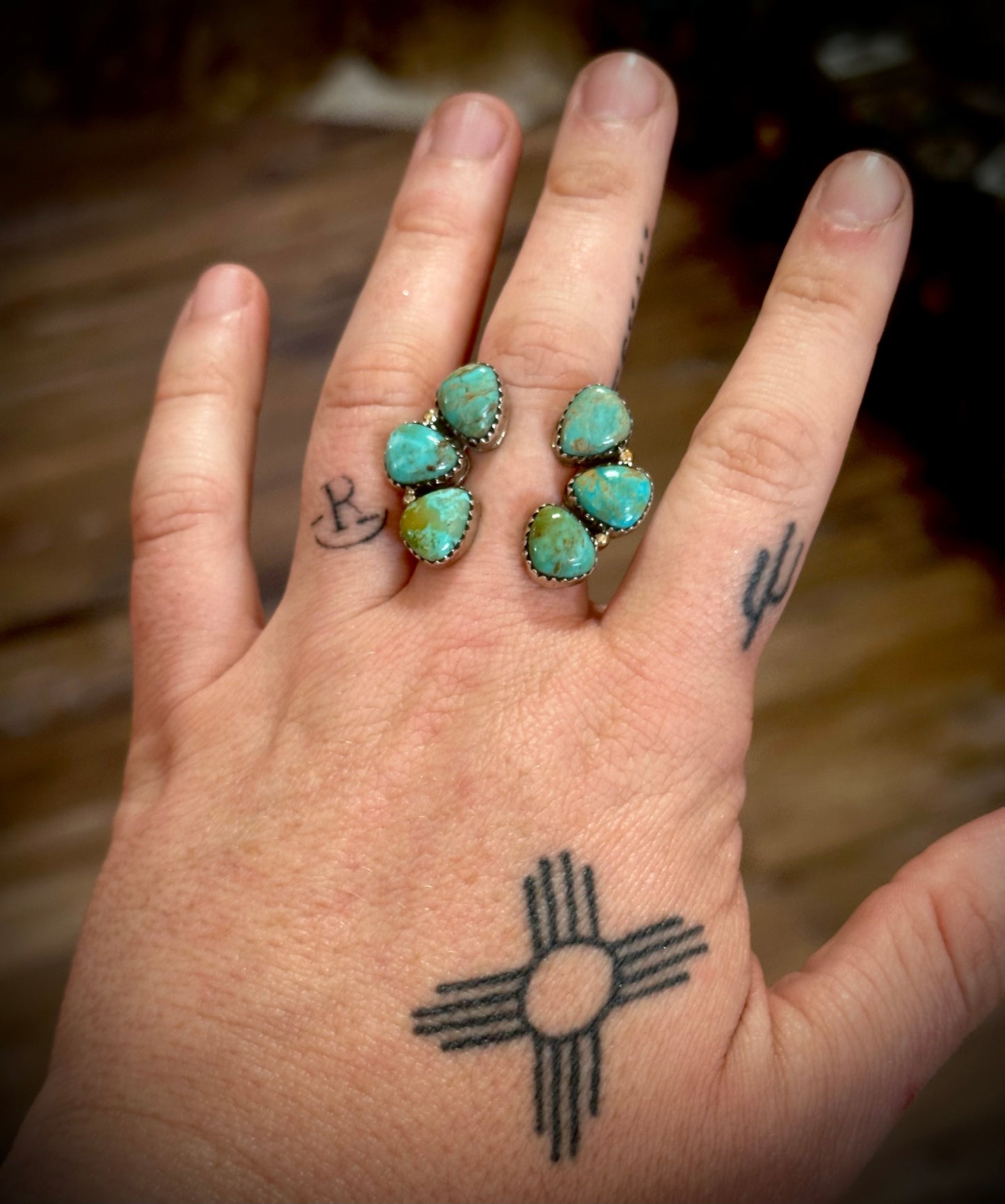 Split Cluster Turquoise Ring