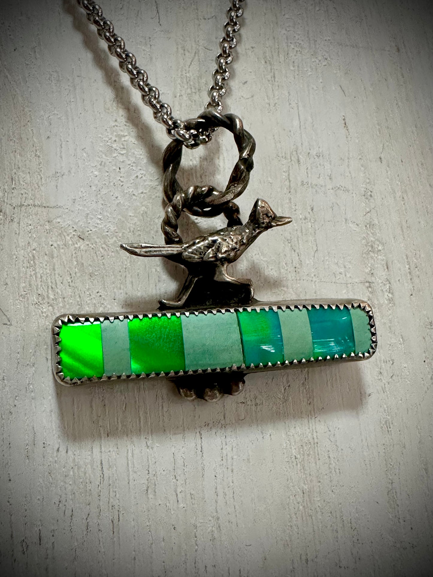 Roadrunner Checkered Opal Necklace