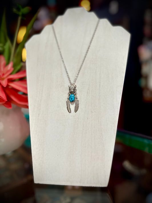 Feathered Buffalo Turquoise Necklace