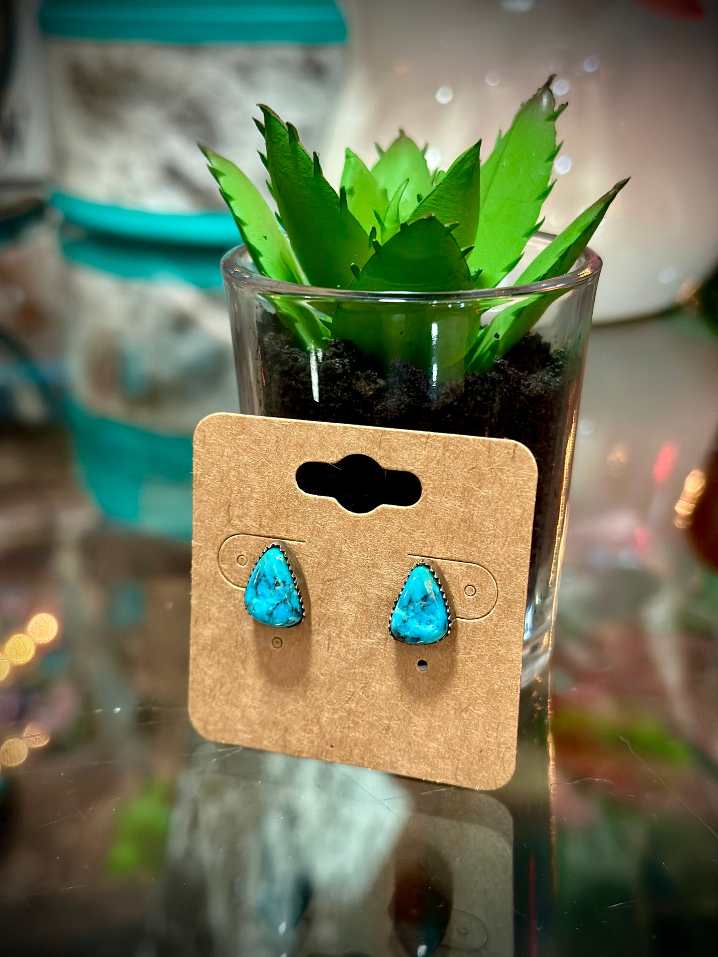 Kingman Turquoise Stud Earrings #1