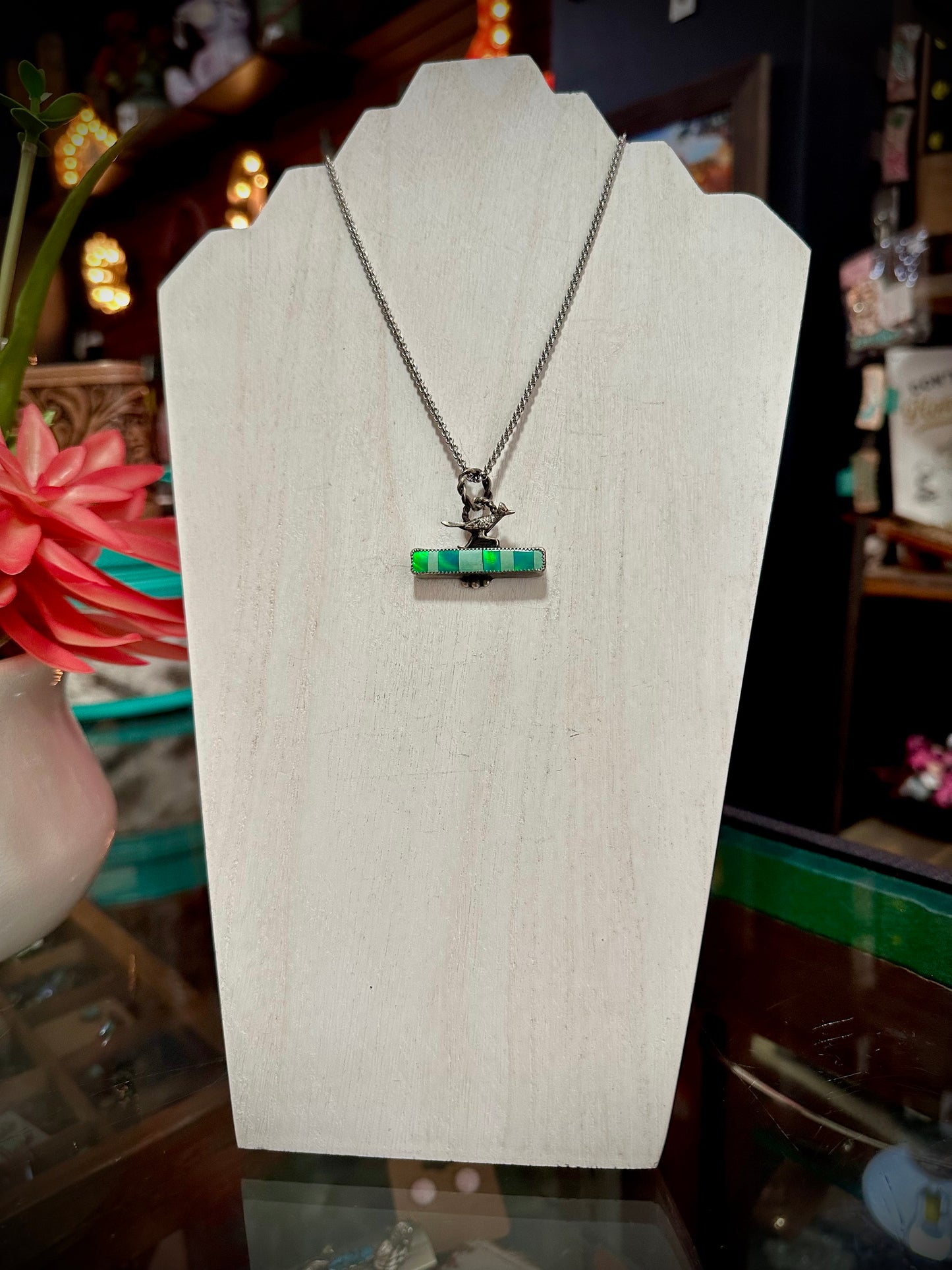 Roadrunner Checkered Opal Necklace