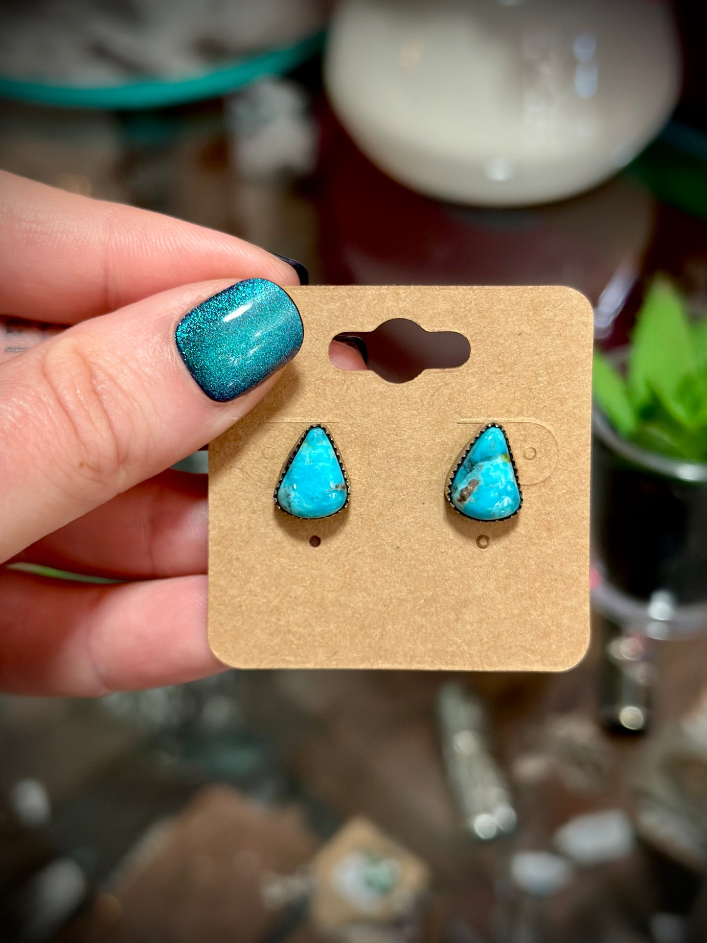 Kingman Turquoise Stud Earrings #2