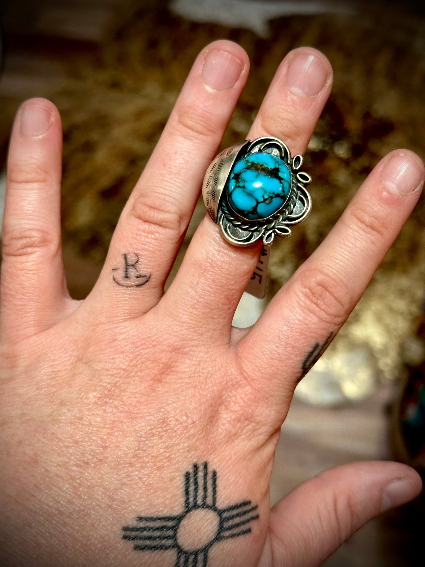 Vintage Turquoise Saucer Ring